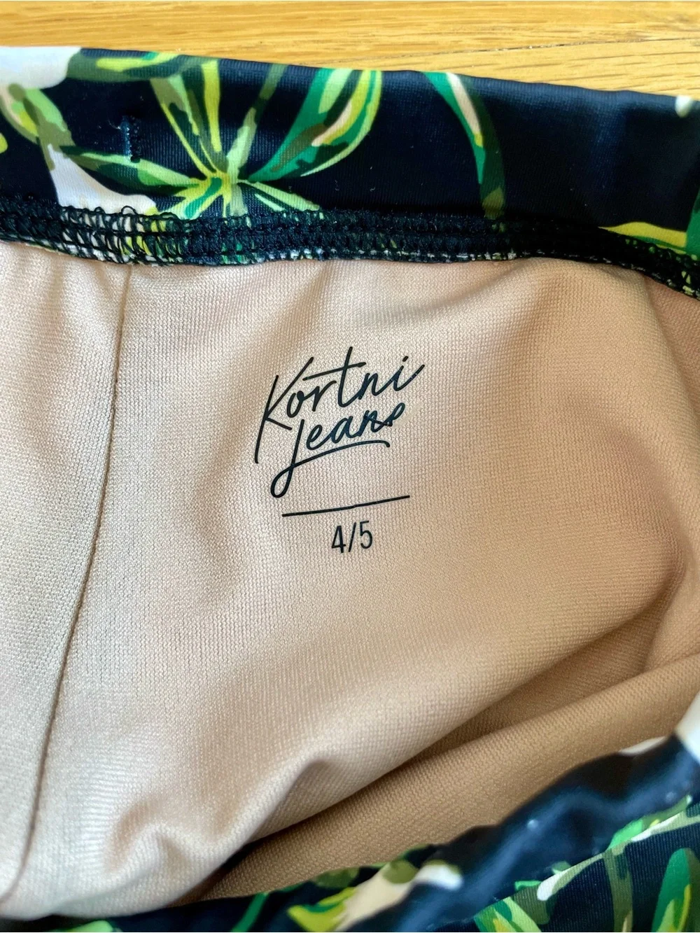 Kortni Jeane Black Swim Bottoms with White Floral Print